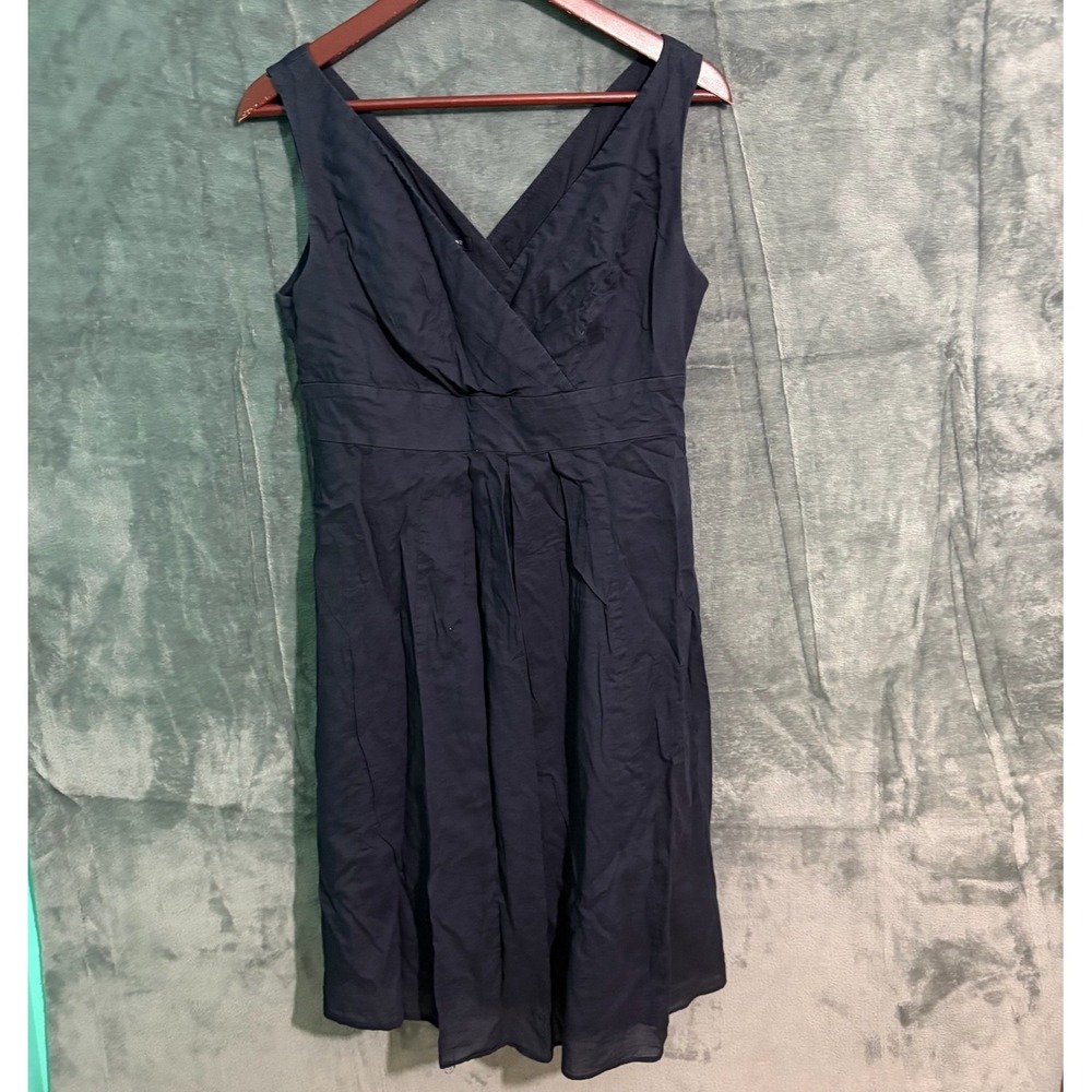 Landsend Dress Womens 8 Navy Blue Sleeveless